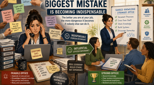 The Office Manager’s Biggest Mistake Is Becoming Indispensable